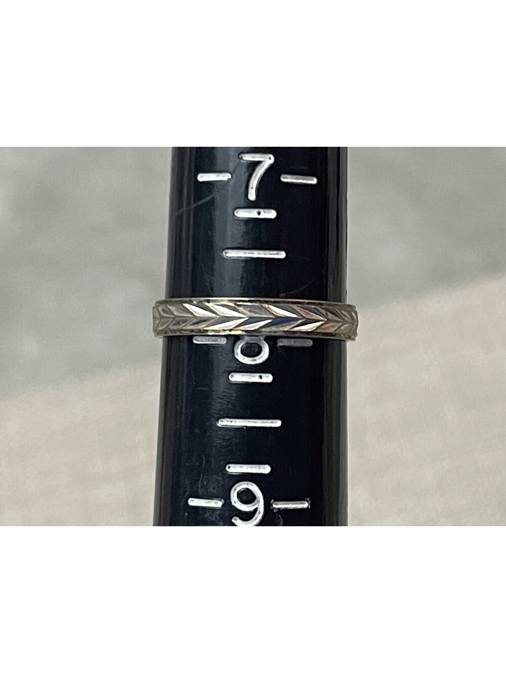 VTG 18K GE Two Tone Silver & Gold Plated Etched Design Ring Size 7.75